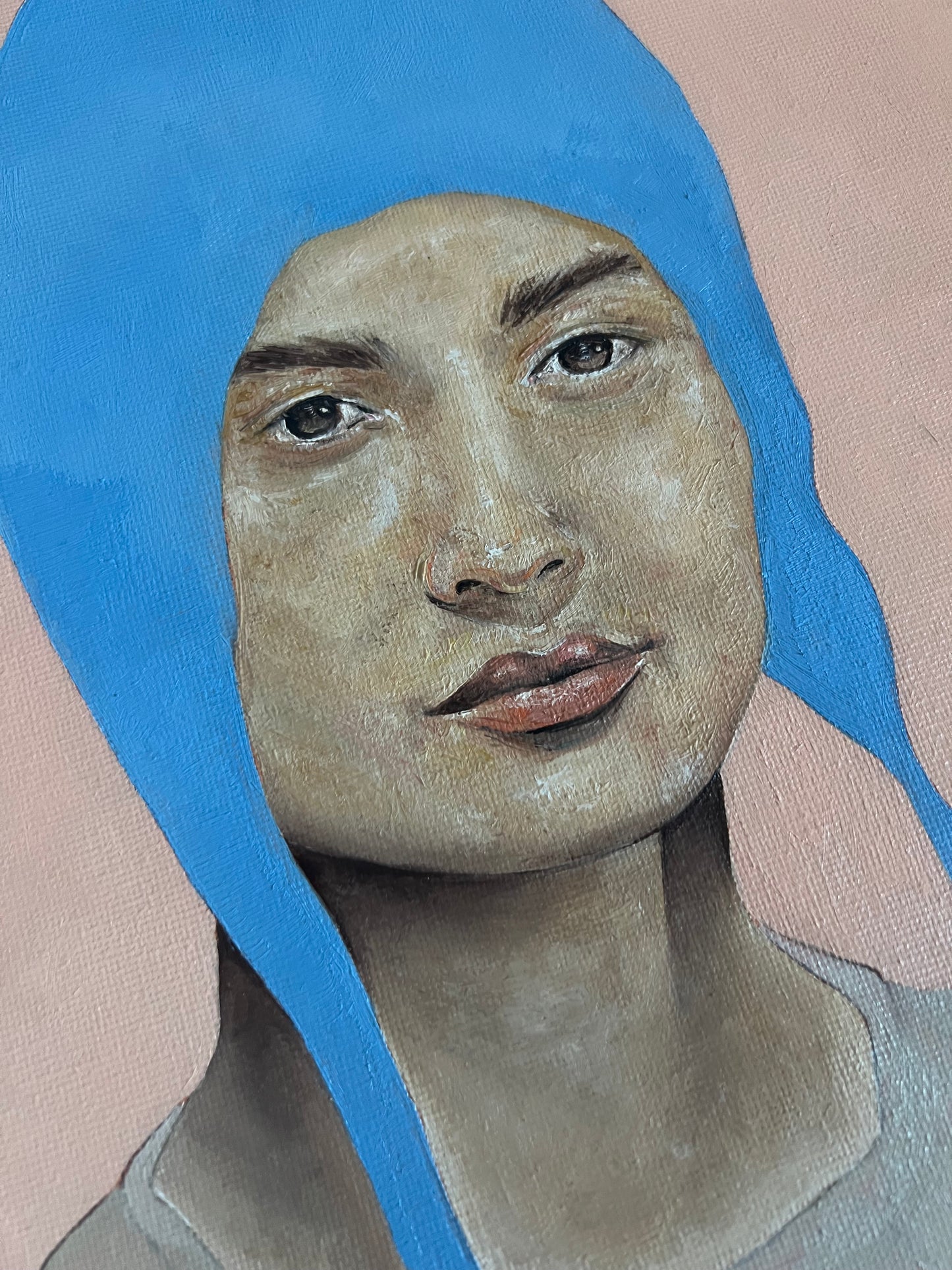 WOMAN WITH A BLUE BONNET